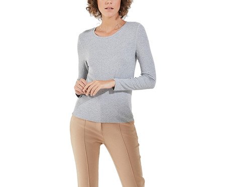 Camiseta Manga Longa Mescla Cromo | Westwing
