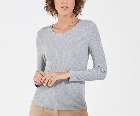 Camiseta Manga Longa Mescla Cromo | Westwing