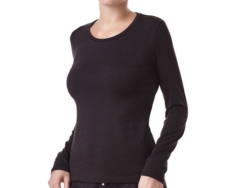Camiseta Manga Longa Preto | Westwing