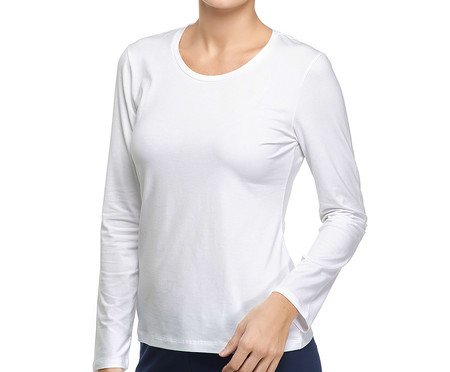 Camiseta Manga Longa Branco | Westwing
