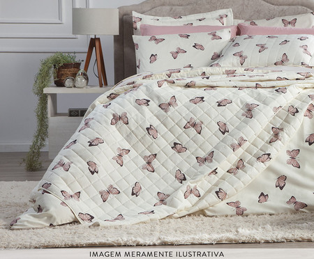 Capa Duvet Essencialle Borboletas Branco 140 Fios | Westwing