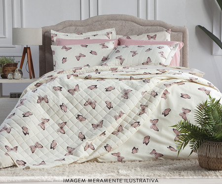 Capa Duvet Essencialle Borboletas Branco 140 Fios | Westwing