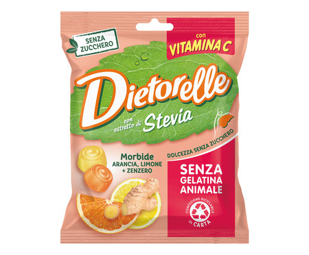 Bala Dura Recheada Laranja e Limão com Stevia - 70G