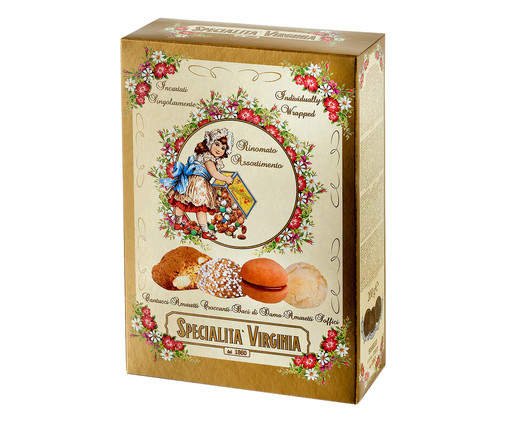 Caixa de Biscoitos Cantucci, Amaretti Crocante, Baci Di Dama e Amaretti Macio - 200G, multicolor | WestwingNow