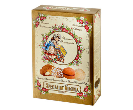 Caixa de Biscoitos Cantucci, Amaretti Crocante, Baci Di Dama e Amaretti Macio - 200G