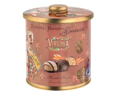 Lata de Amaretti Macio com Gengibre, Amaretti Macio com Laranja Coberto de Chocolate - 220G | Westwing