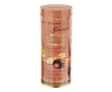 Lata com Amaretti Macio de Gengibre e com Amaretti Macio de Laranja Coberto com Chocolate -140G | Westwing