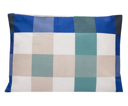 Fronha Xadrez Aqua 160 Fios