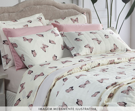 Capa Duvet Essencialle Borboletas Branco 140 Fios | Westwing