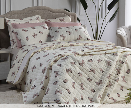 Capa Duvet Essencialle Borboletas Branco 140 Fios | Westwing