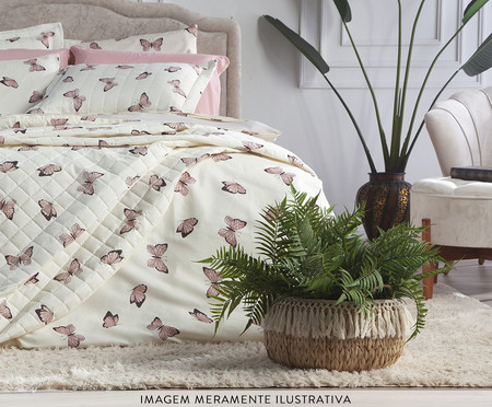 Capa Duvet Essencialle Borboletas Branco 140 Fios | Westwing