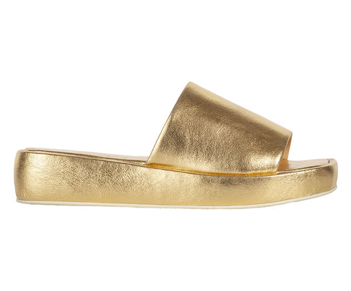 Flatform Tulipa em Couro Ouro, Dourado | WestwingNow