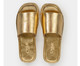 Flatform Tulipa em Couro Ouro, Dourado | WestwingNow