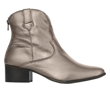 Bota Western em Couro Prata Velho