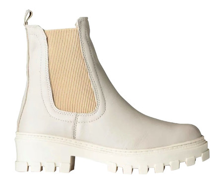 Bota em Couro Tratorada Off-White