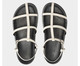 Naked Sandal Couro Preto, Preto | WestwingNow