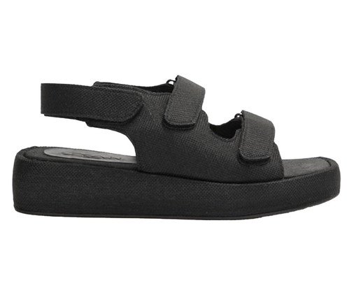 Sandália Flatform Ráfia Preto, Preto | WestwingNow