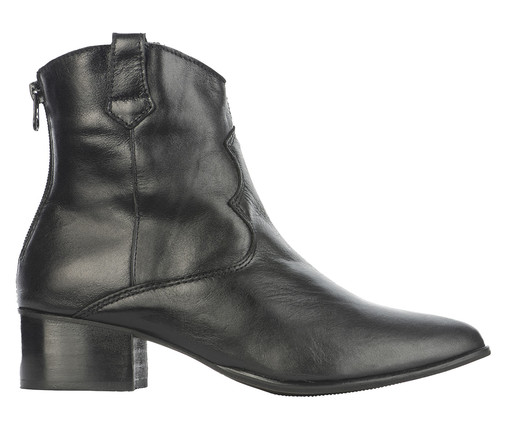 Bota Western em Couro Preto, Preto | WestwingNow