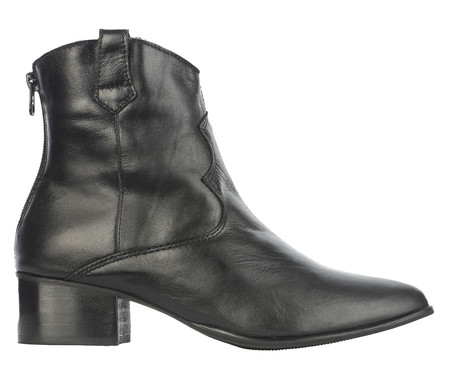 Bota Western em Couro Preto