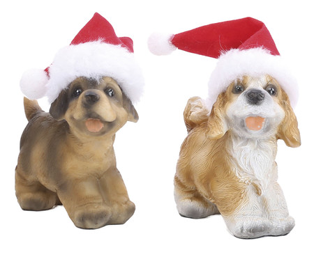 Enfeite Cachorrinho com Gorro Noel para Pendurar I