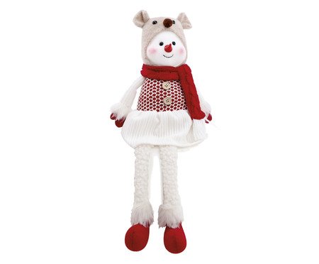 Boneco de Neve com Gorro de Urso - Vermelho | Westwing