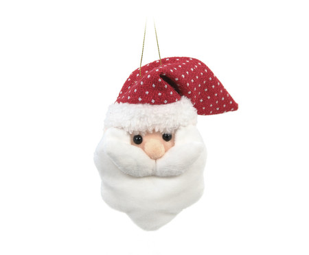 Enfeite para Pendurar Cabeça Noel com Gorro - Branco