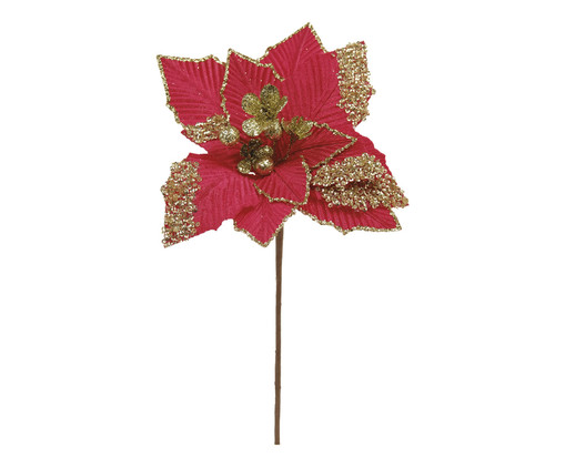 Flor Permanente Poinsettia com Glitter - Vermelho, red | WestwingNow