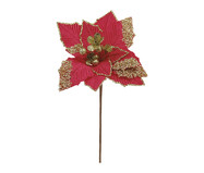 Flor Permanente Poinsettia com Glitter - Vermelho | WestwingNow