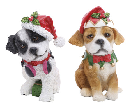 Enfeite Cachorrinho com Gorro Noel para Pendurar II