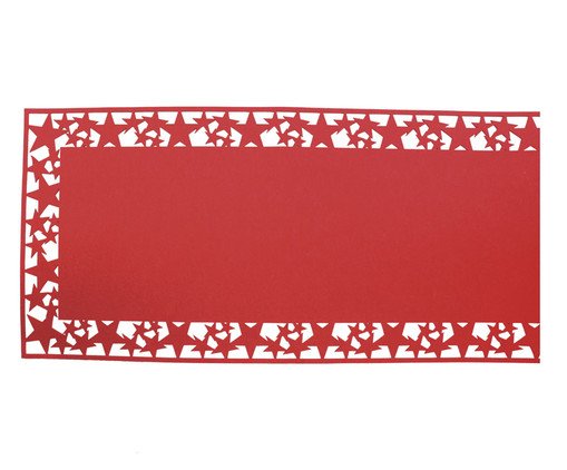 Caminho de Mesa com Bordas Decoradas - Vermelho, red | WestwingNow
