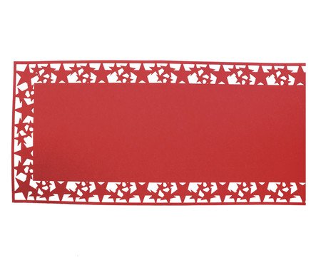 Caminho de Mesa com Bordas Decoradas - Vermelho | Westwing
