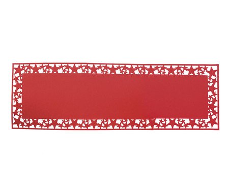 Caminho de Mesa com Bordas Decoradas - Vermelho | Westwing
