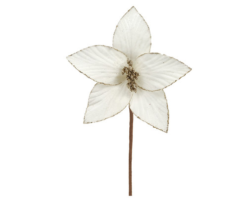 Flor Permanente Poinsettia com Glitter - Bege, beige | WestwingNow