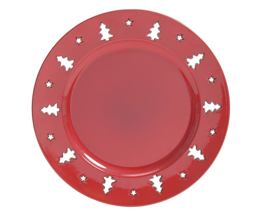 Sousplat Redondo com Pinheiro Estrela - Vermelho, red | WestwingNow