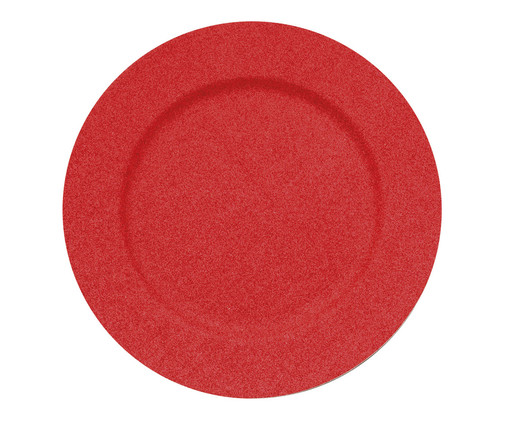 Sousplat Redondo Liso com Glitter  - Vermelho, red | WestwingNow