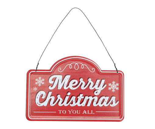 Placa em Metal Merry Christmas - Branco, white | WestwingNow