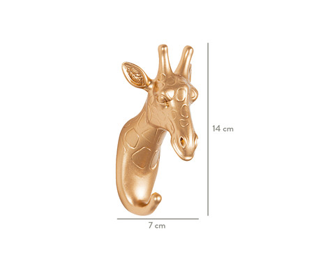 Gancho de Parede em Resina Girafa - Dourado | WestwingNow