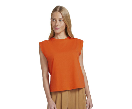 Blusa Feminina Regata Laranja Médio