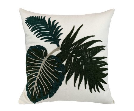 Almofada Chinille Folhas Verde | Westwing