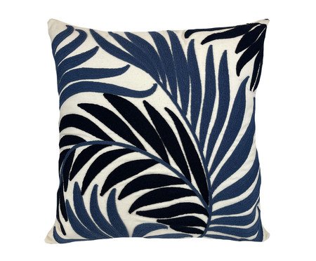 Almofada Chinille Folhagem Azul | Westwing