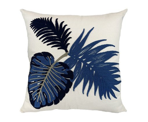 Almofada Chinille Folhas Azul, Azul | WestwingNow