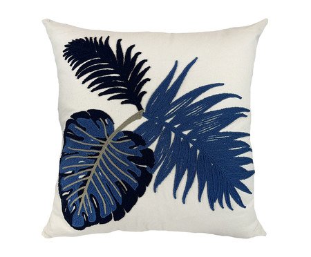 Almofada Chinille Folhas Azul | Westwing