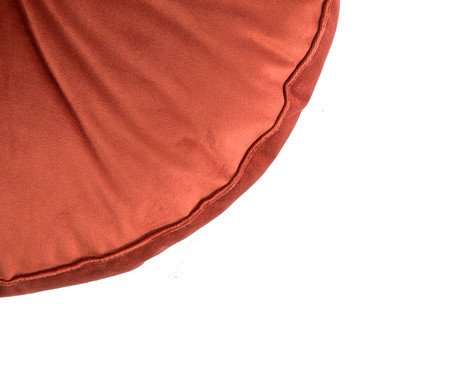 Almofada Botão Redonda em Veludo Terracota - 45x10cm | WestwingNow