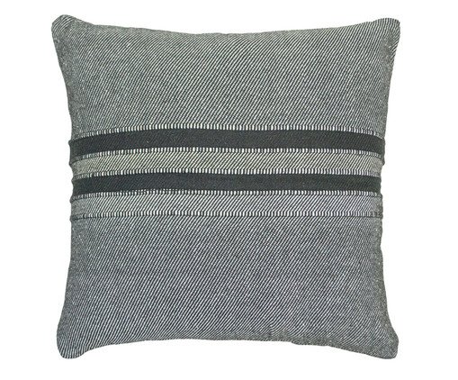 Capa de Almofada Terra Listrada Fina Cinza e Preto, Preto | WestwingNow
