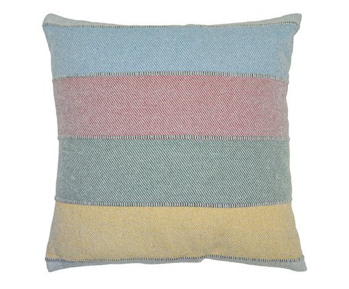 Capa de Almofada Terra Listrada Larga Azul e Amarelo, Amarelo | WestwingNow