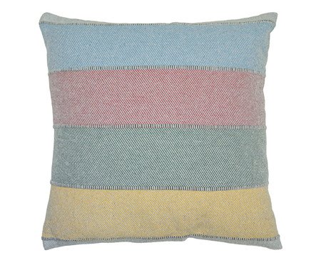 Capa de Almofada Terra Listrada Larga Azul e Amarelo | Westwing