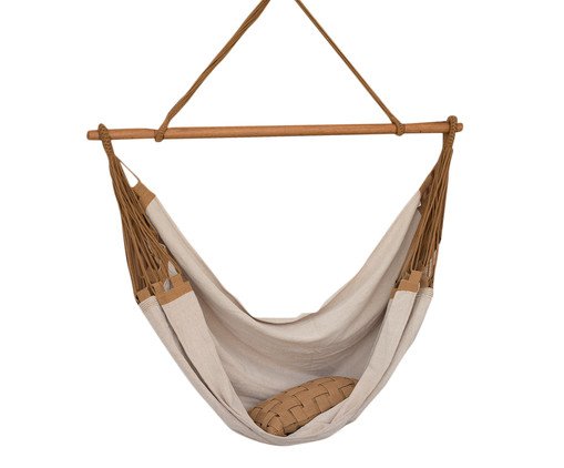 Cadeira de Balanço com Corda Pearlie Ella Natural e Caramelo, Colorido | WestwingNow