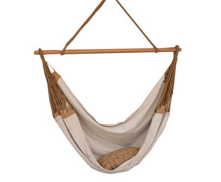 Cadeira de Balanço com Corda Pearlie Ella Natural e Caramelo | Westwing