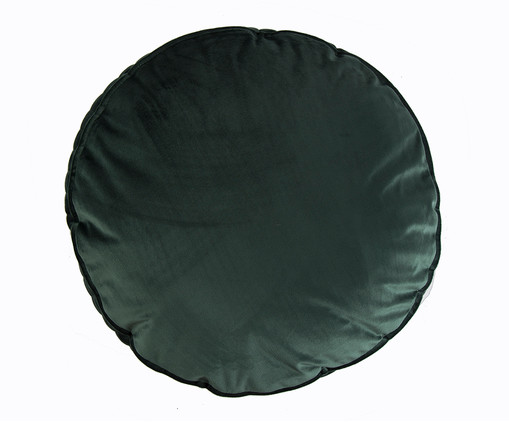 Almofada Redonda em Veludo Lateral Ripado Verde - 45x15cm, verde | WestwingNow