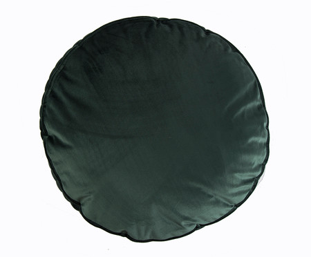 Almofada Redonda em Veludo Lateral Ripado Verde - 45x15cm | WestwingNow